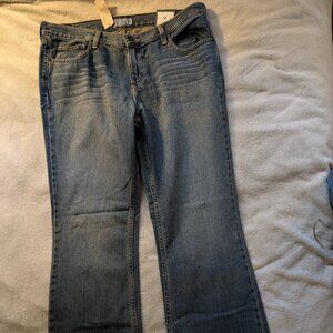 AMERICAN EAGLE OUTFITTERS JEANS New Womens 14 Long Denim Blue Flare Leg Low Rise